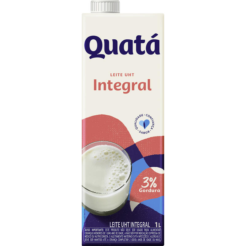 Leite Longa Vida Quatá Com Tampa Integral 1L