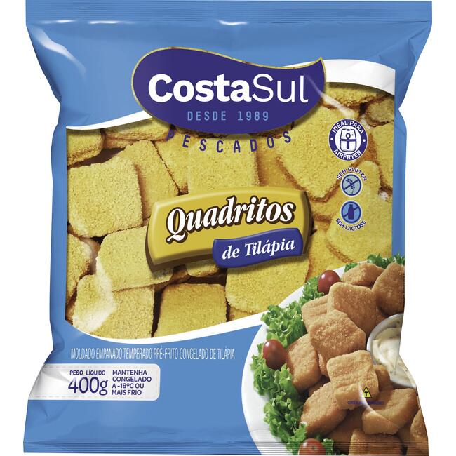Quadritos de Peixe Costa Sul Empanado 400g