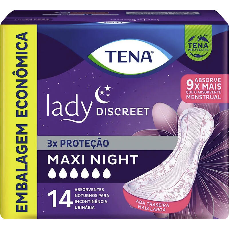 Absorvente Lady Discreet Tena Maxi Night 14 un