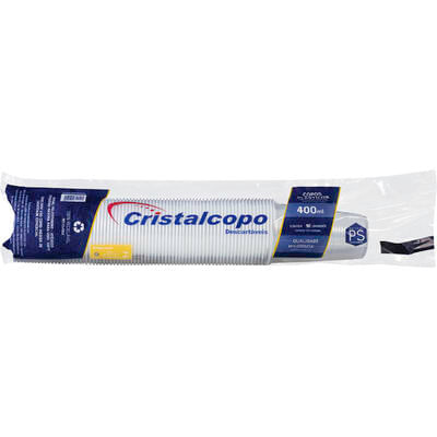 Copo Descartável Cristalcopo 400ml Transparente ABNT 50 un