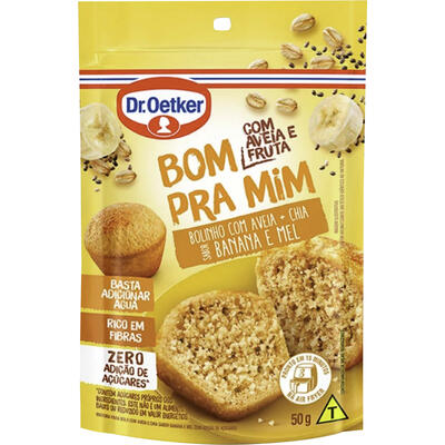 Mistura para Bolo Dr. Oetker Banana, Mel, Aveia e Chia 50g