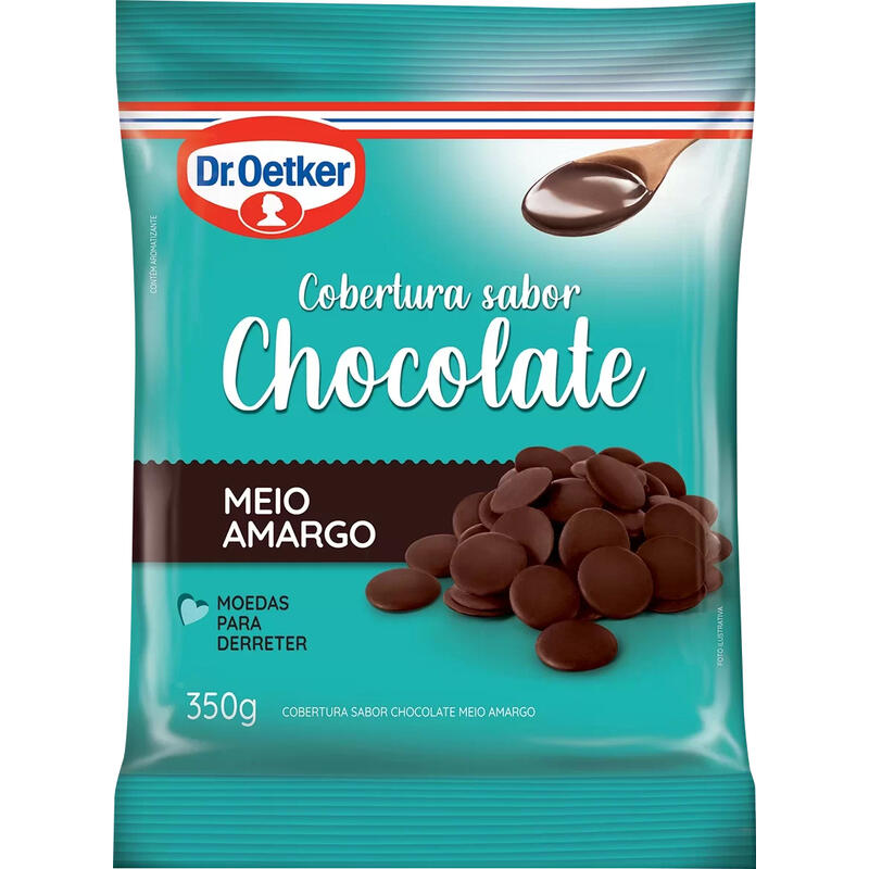 Cobertura de Chocolate Gotas Dr. Oetker Meio Amargo 350g