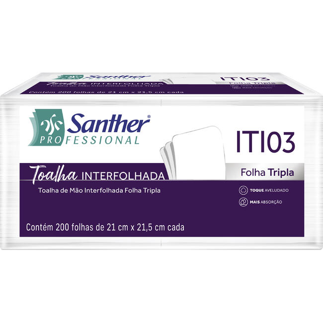 Toalha de Papel Santher Interfolhada Tripla 200 folhas