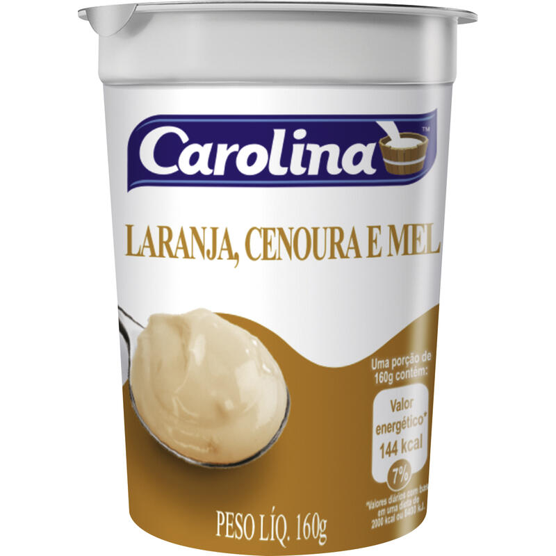 Iogurte Natural Carolina Laranja, Cenoura e Mel 160g