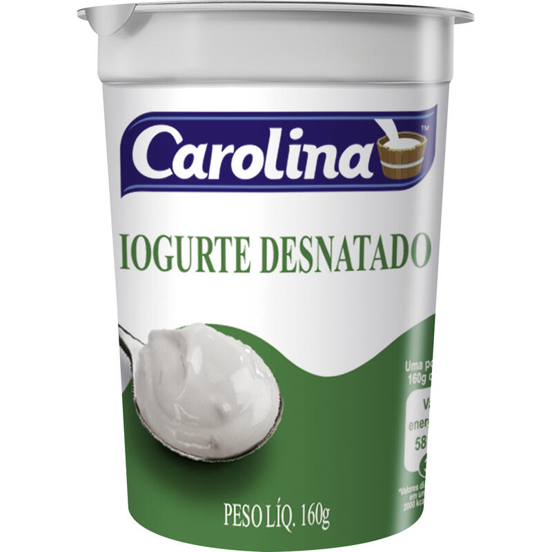 Iogurte Natural Carolina Desnatado 160g
