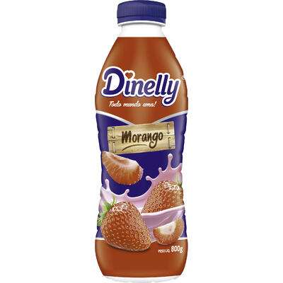 Bebida Láctea Dinelly Morango 800g