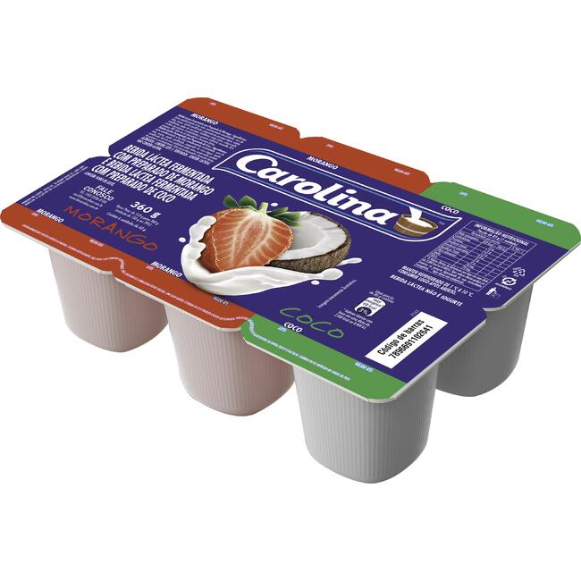 Bebida Láctea Carolina Morango e Coco 360g