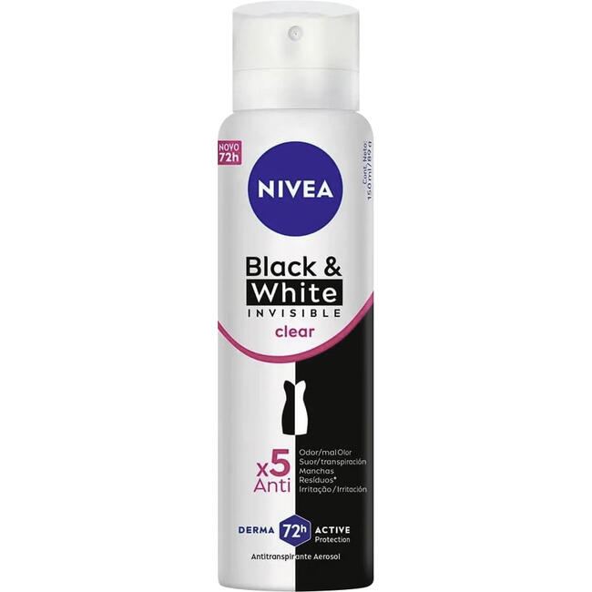 Desodorante Aerossol Nivea Black & White Invisible Clear 150ml