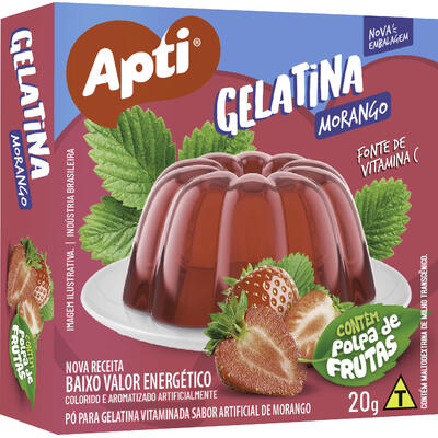 Gelatina em Pó Apti Morango 20g