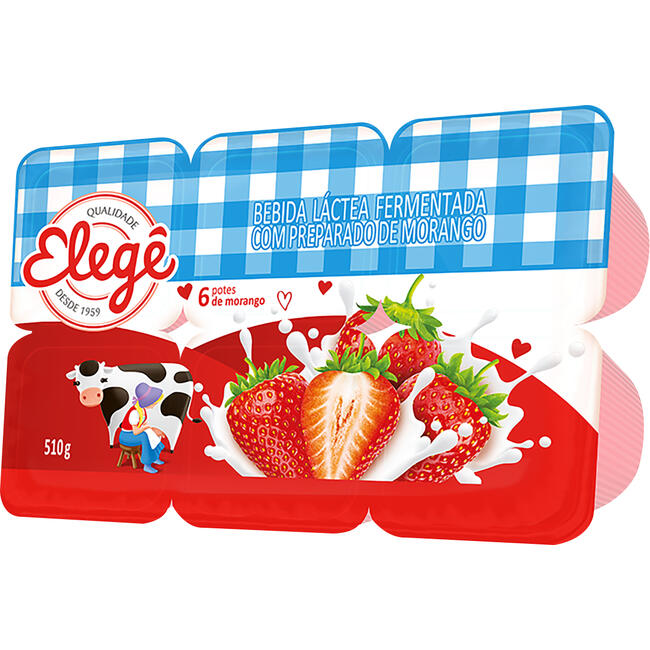 Bebida Láctea Polpa Elegê Morango 510g