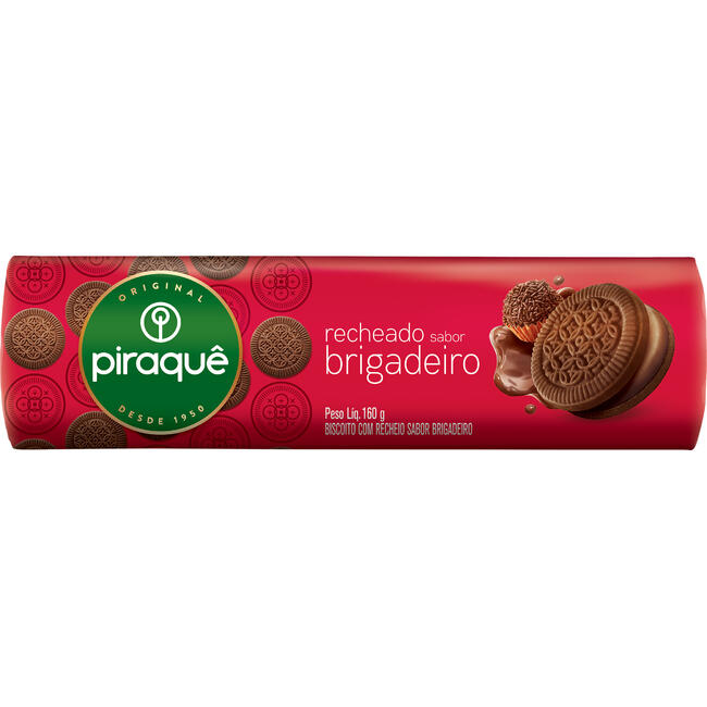 Biscoito Recheado Piraquê Brigadeiro 160g