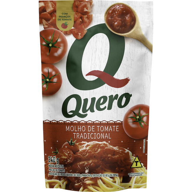 Molho de Tomate Quero Tradicional Sachet 240g