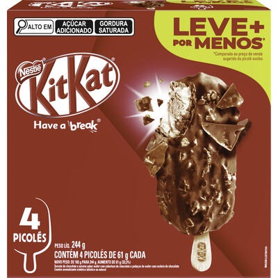 Sorvete Picolé Nestlé Kit Kat 244g