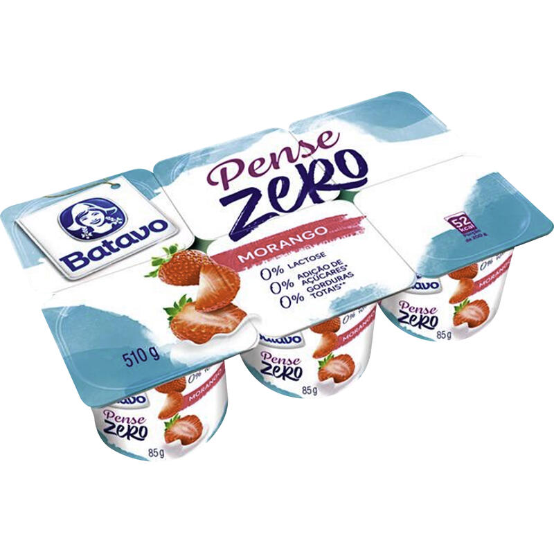 Iogurte Pense Zero Batavo Morango 510g
