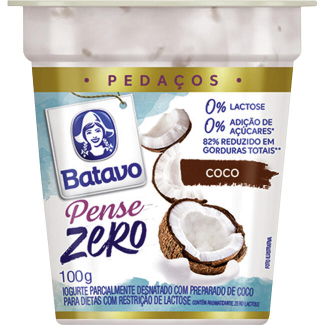 Iogurte Pense Zero Batavo Pedaços de Coco 100g
