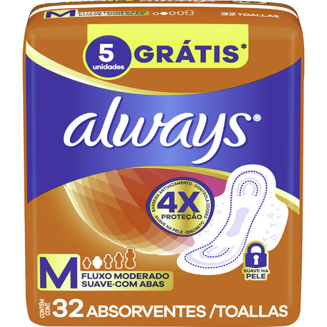 Absorvente Always Super Proteção Suave com abas 32 un