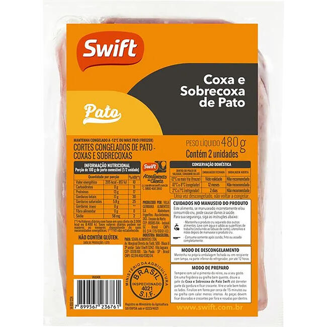 Coxa e Sobrecoxa de Pato Swift 480g