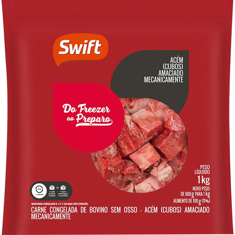 Carne Bovina em Cubos Swift Acém 1kg