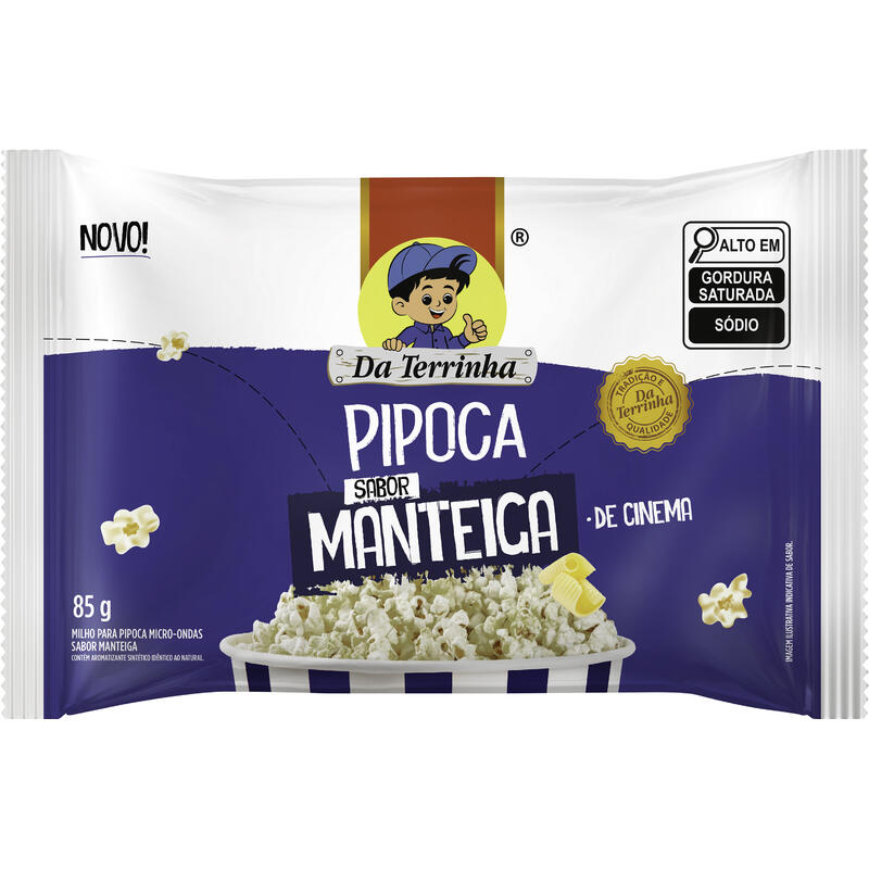 Milho para Pipoca Micro-ondas Da Terrinha Manteiga 85g