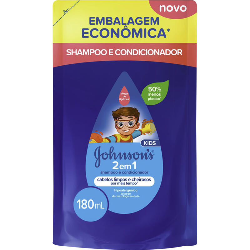 Shampoo e Condicionador 2 Em 1  Johnson's Kids sachê 180ml