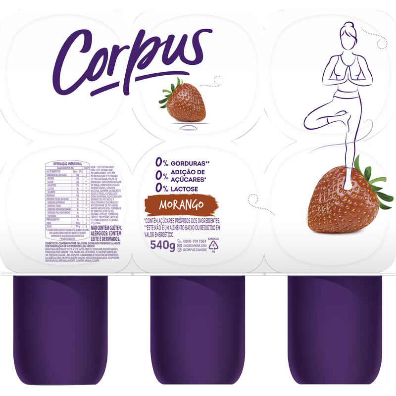 Iogurte Corpus Polpa de Morango 540g