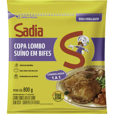 Copa Lombo Suína Sadia Congelada Bifes 800g