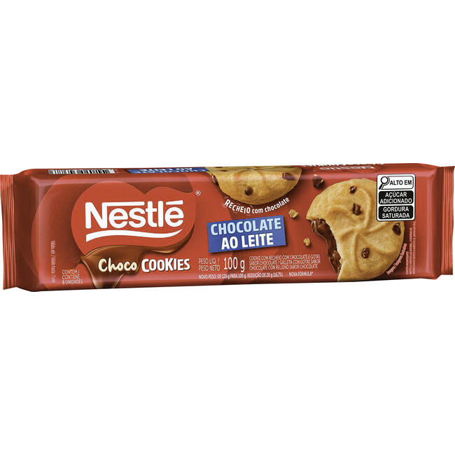 Biscoito Choco Cookie Nestlé Recheio de Chocolate 100g