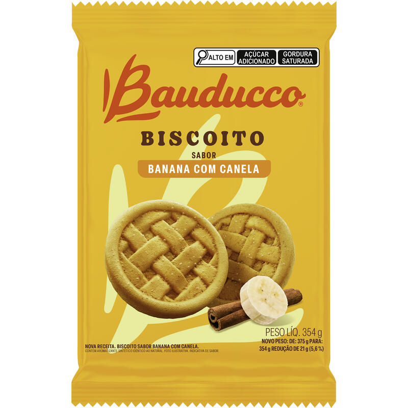 Biscoito Bauducco Banana com Canela Pacote 354g
