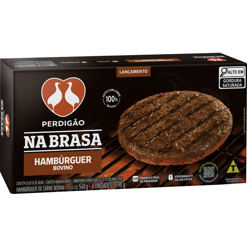 Hambúrguer Bovino Perdigão Congelado Nabrasa 540g