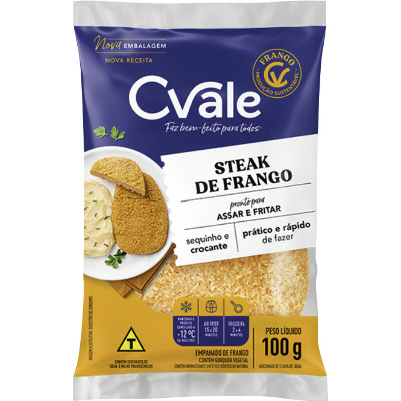 Steak de Frango C.Vale Congelado 100g