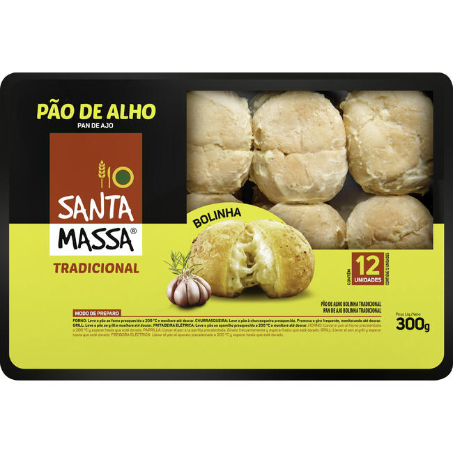 Pão de Alho Bolinha Tradicional Santa Massa 300g