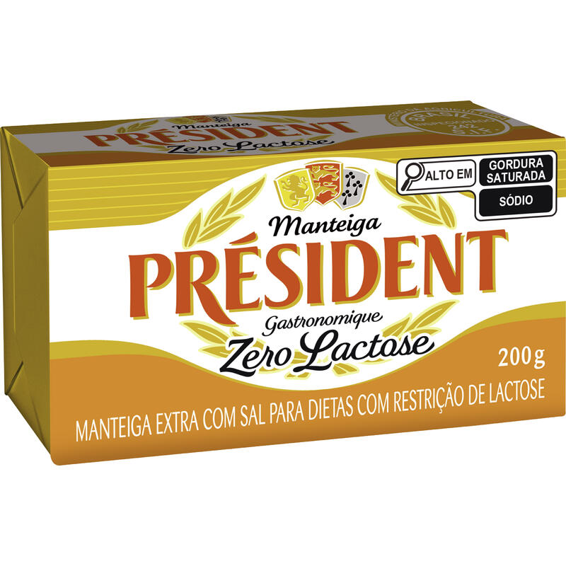 Manteiga com Sal Président Zero Lactose 200g