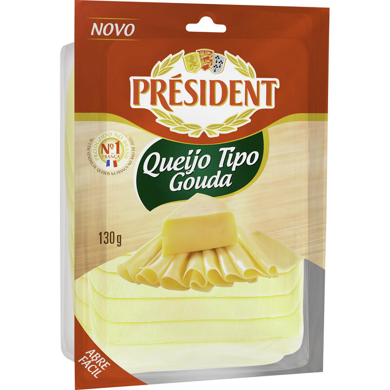 Queijo Gouda Président Fatiado 130g