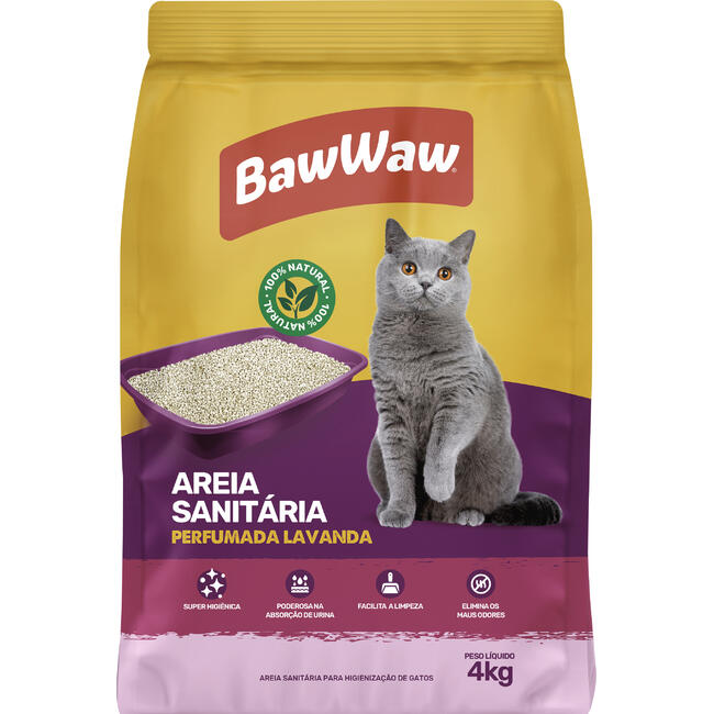 Areia Higiênica para Gatos Baw Waw Perfumada 4kg