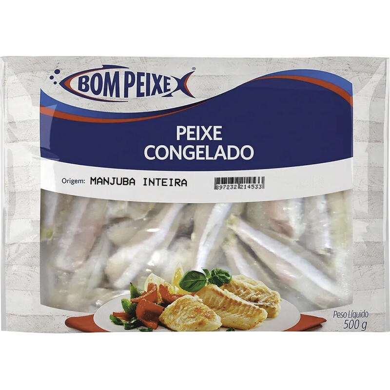 Peixe Manjuba Inteira Bom Peixe Congelado 500g