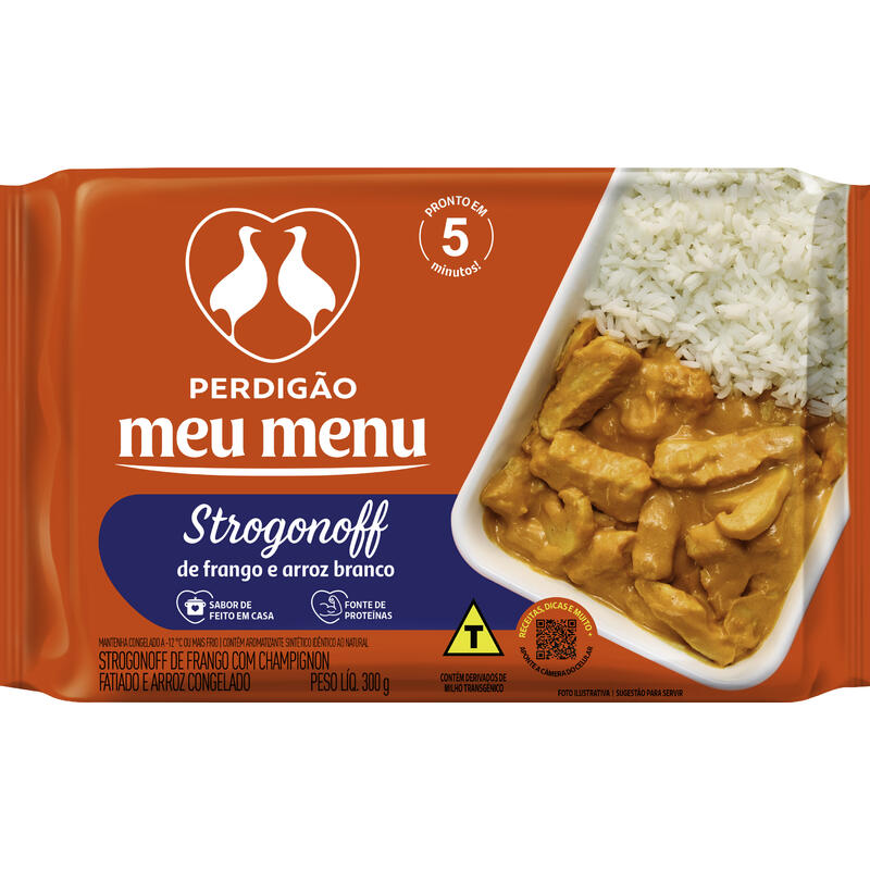 Meu Menu Perdigão Strogonoff De Frango Com Champignon Fatiado E Arroz Branco 300g