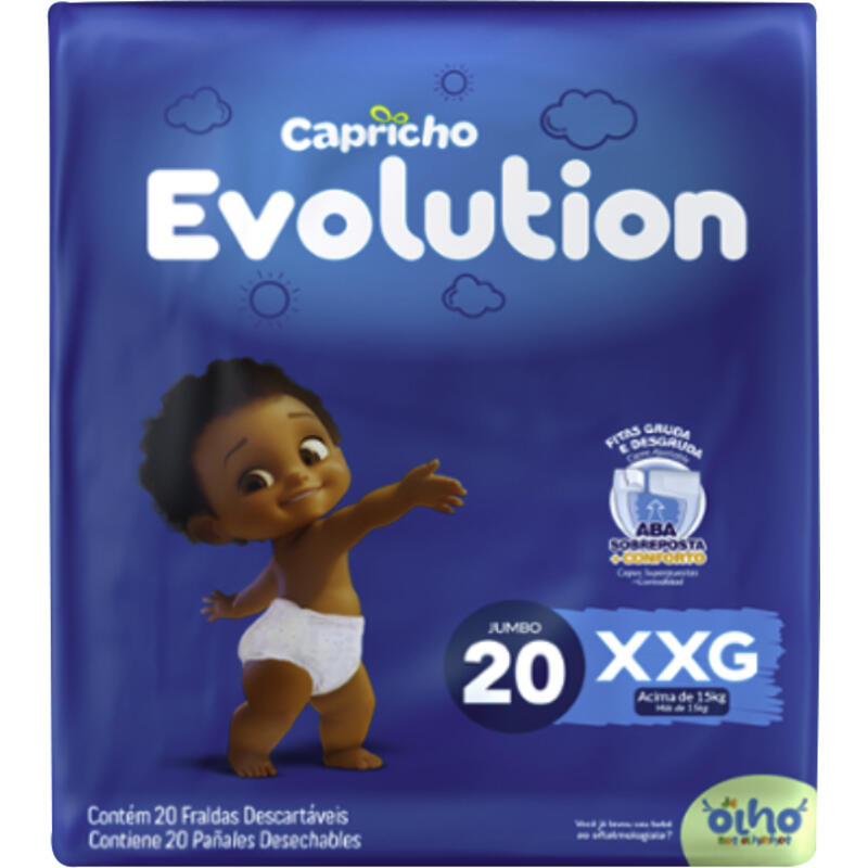 Fralda Descartável Capricho Evolution XXG 20 un
