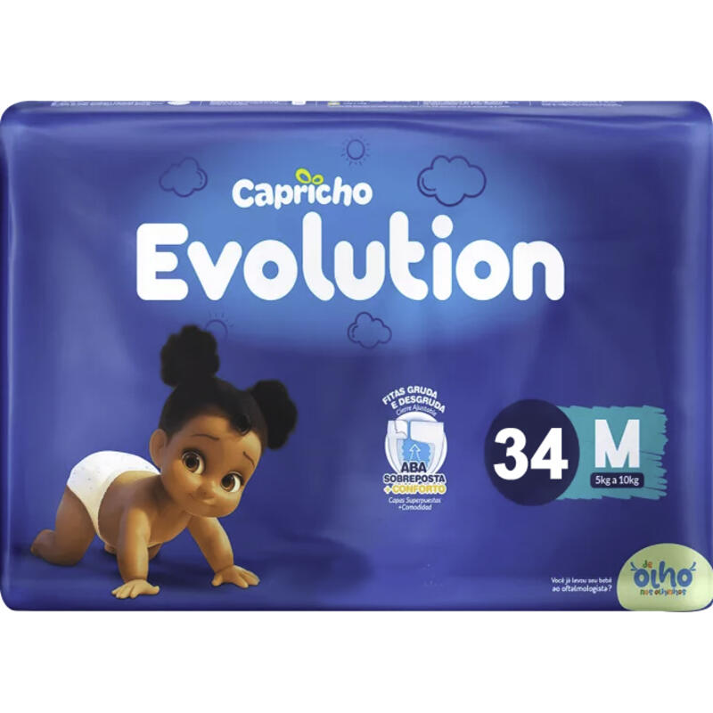 Fralda Descartável Capricho Evolution M 34 un