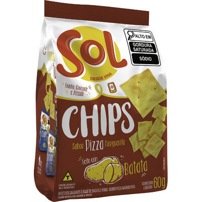 Biscoito Sol Chips Pizza Marguerita 60g