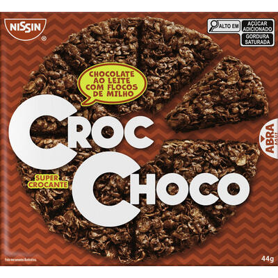 Chocolate Nissin Croc Choco ao Leite com Flocos de Milho Caixa 44g