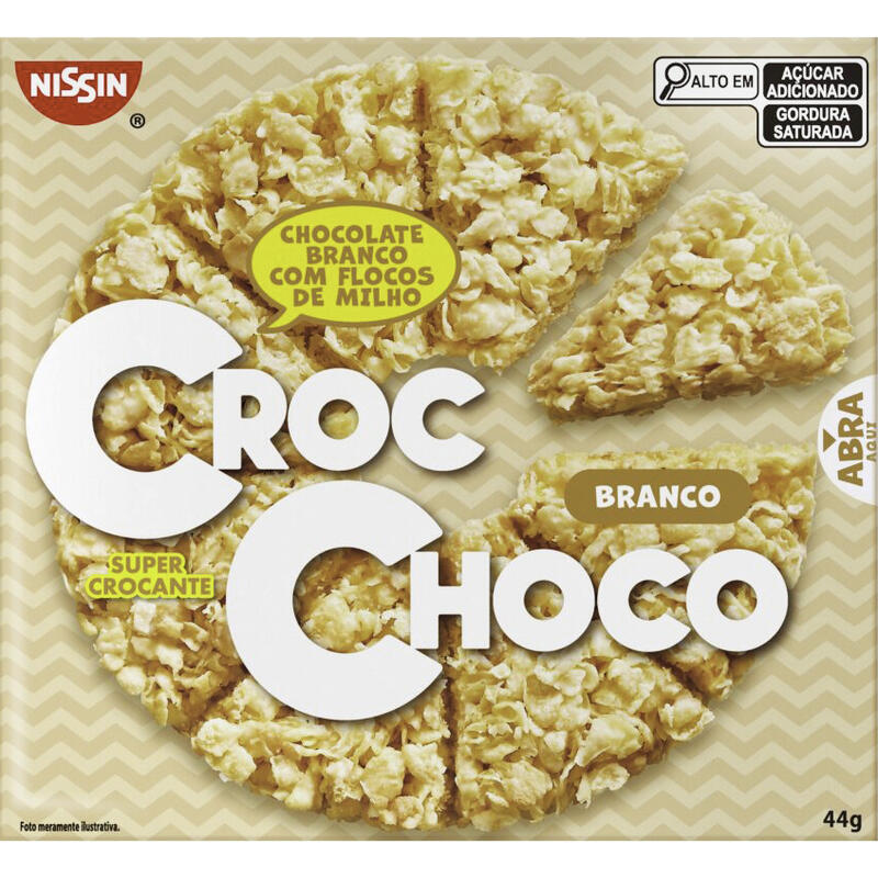 Croc Choco Nissin Chocolate Branco Com Flocos De Milho Super Crocante 44g