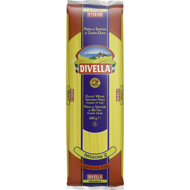 Macarrão Divella 500g Espaguete Fettucine Tamanho 12