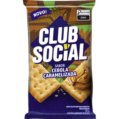 Biscoito Salgado Club Social Cebola Caramelizada 141g