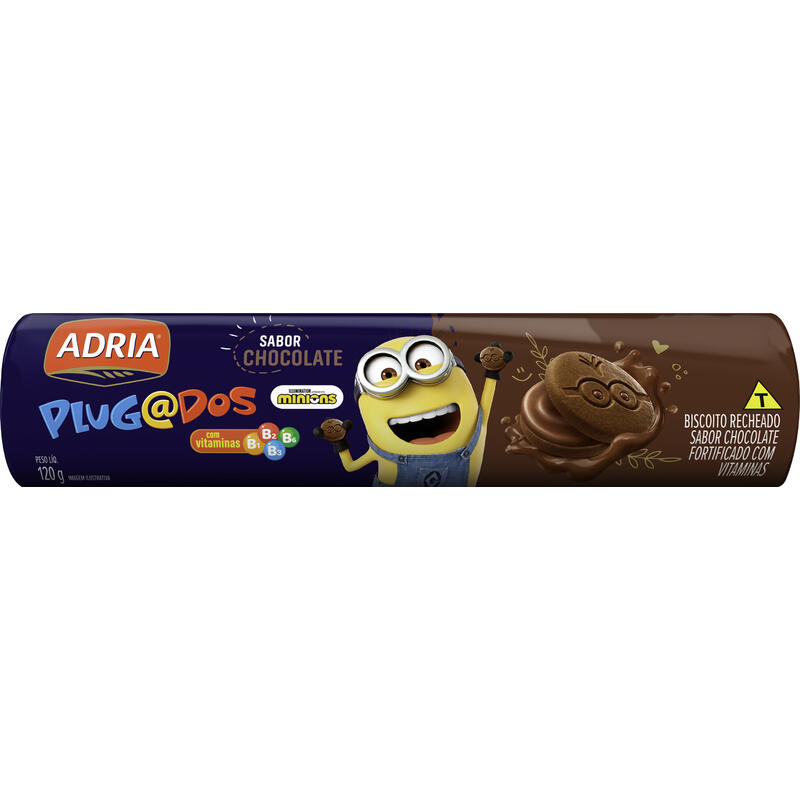 Biscoito Recheado Plugados Chocolate 120g