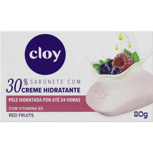 Sabonete Cloy Creme Hidratante Red Fruits 80g