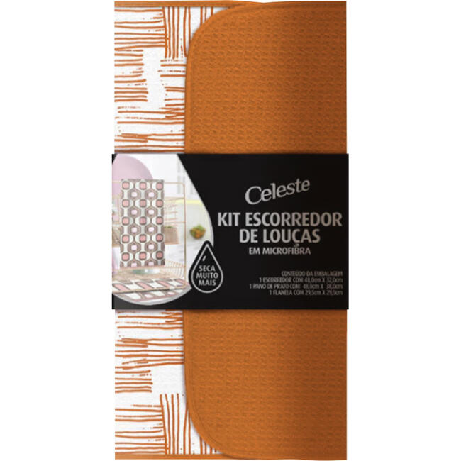 Kit Escorredor Celeste Microfibra 3 un