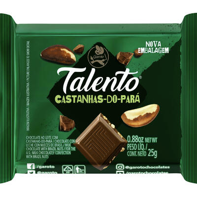 Chocolate Garoto Talento Castanha do Pará 25g