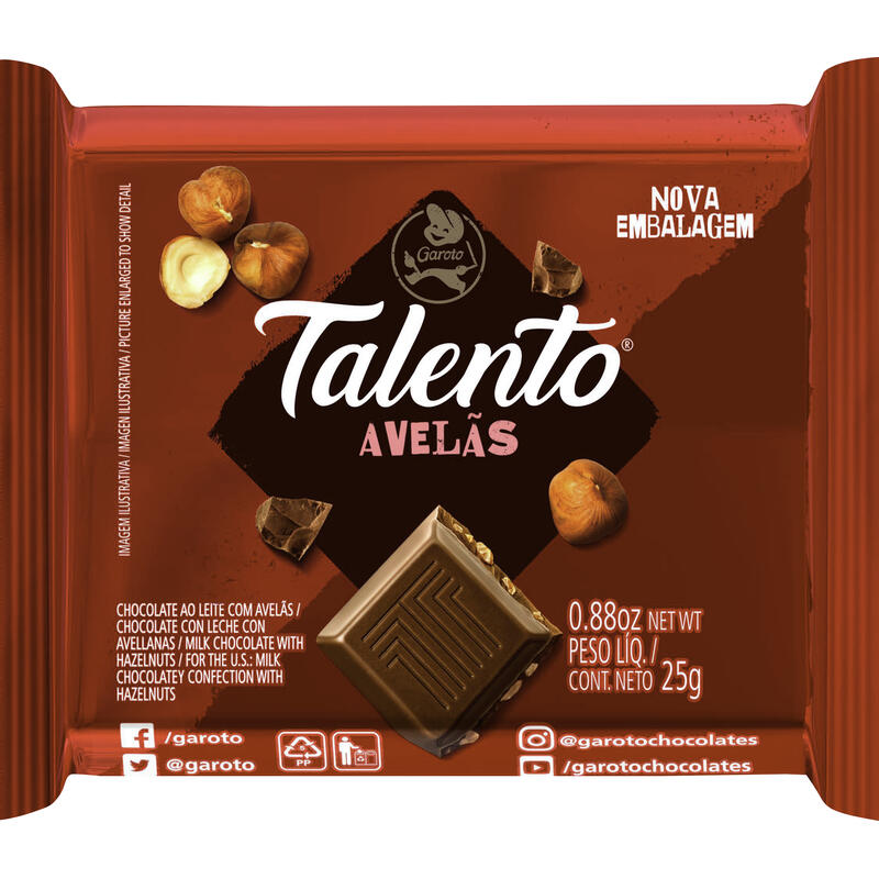 Chocolate Garoto Talento Avelã 25g