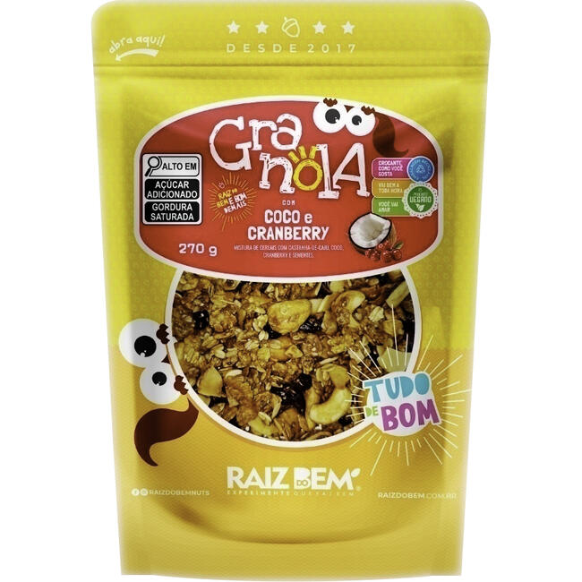 Granola Raiz do Bem Coco e Cranberry 270g