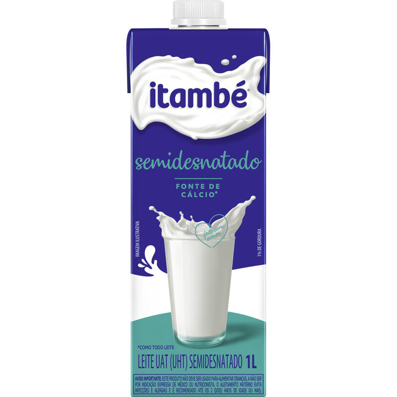 Leite Longa Vida Itambé Semidesnatado com Tampa 1L